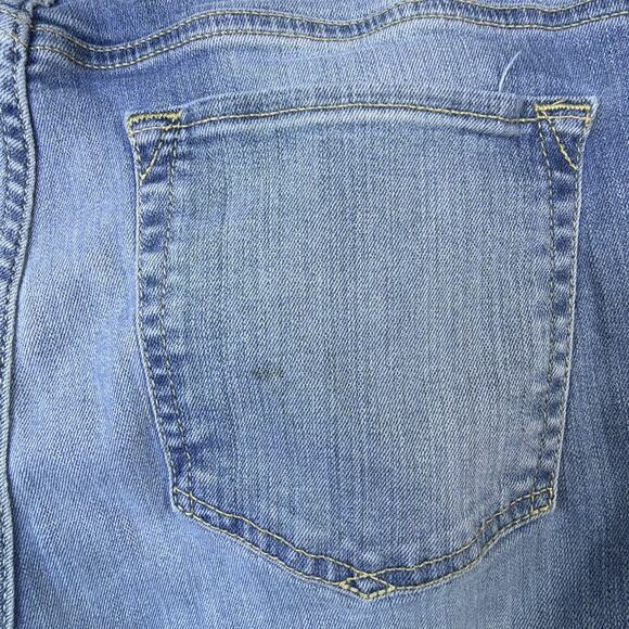 Eddie Bauer womens tall 14 curvy Straight Stretch Acid Wash Denim Blue Jeans - Picture 7 of 11